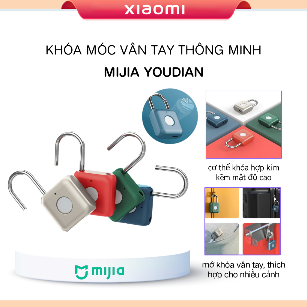 Youpin Kitty Khóa Cửa Vân Tay Cảm ứng Thông Minh Khóa Móc Chống Trộm Không Cần Chìa Sạc USB Khóa An Toàn Cho Ngăn-MI