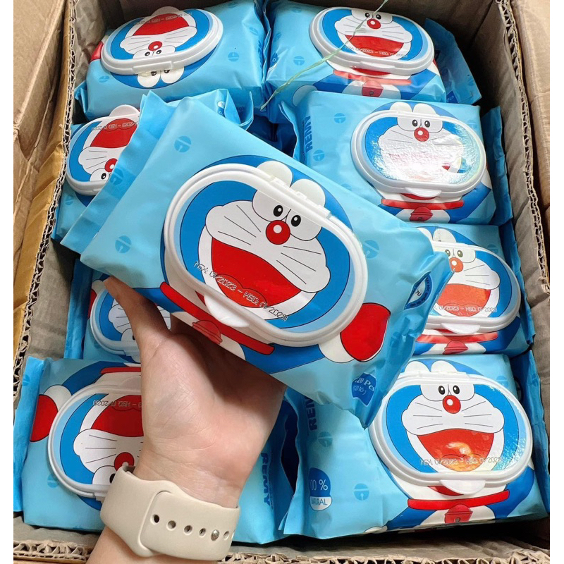 Khăn giấy ướt hình doraemon 120 tờ