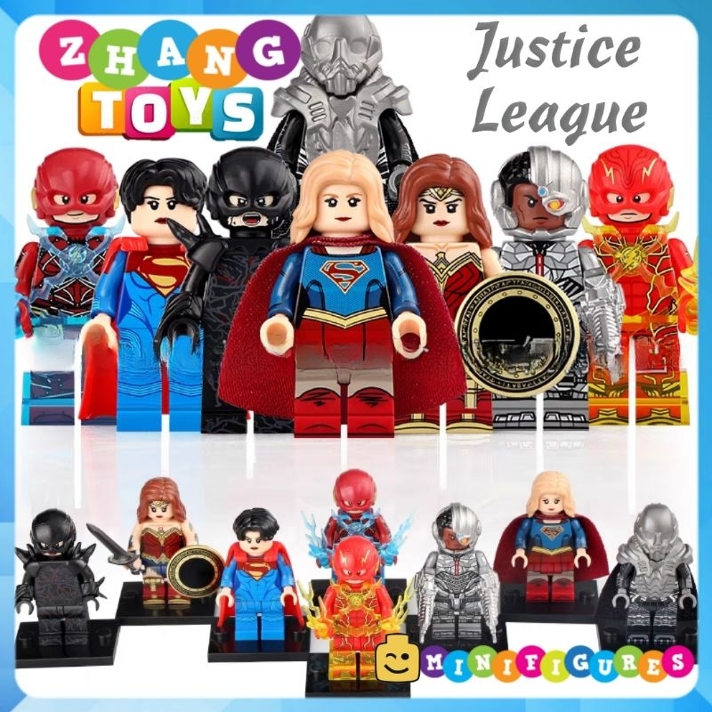 Đồ chơi xếp hình Cyborg the Flash Black Flash Supergirl General Zod  Wonder Woman Minifigures Koruit KT1071