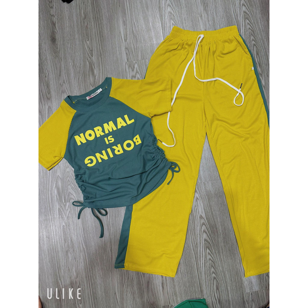 SET BỘ THUN GÂN IN CHỮ RÚT DÂY 2 BÊN THỜI TRANG SIÊU DỄ THƯƠNG