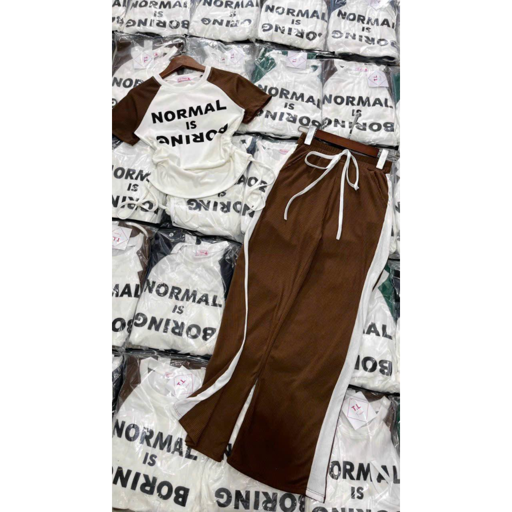 SET BỘ THUN GÂN IN CHỮ RÚT DÂY 2 BÊN THỜI TRANG SIÊU DỄ THƯƠNG