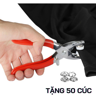 Kìm Bấm Cúc Vành Áo Kim Loại - Dụng Cụ Kìm Bấm Khuy Kèm Cúc Bấm 9.5mm Thép Không Gỉ