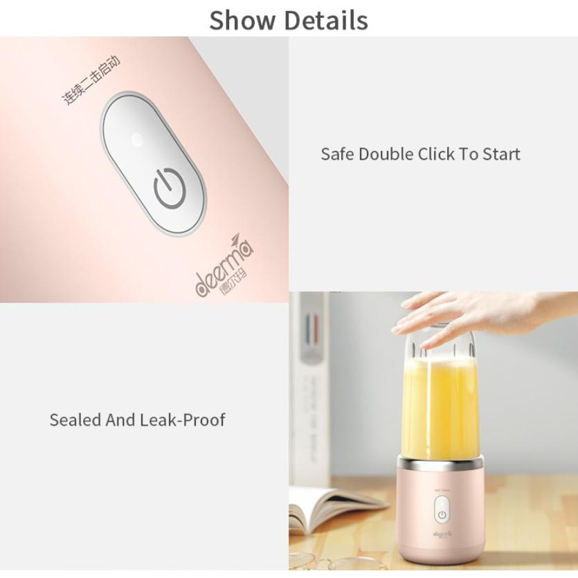 Máy Xay Sinh Tố Sạc Điện Cầm Tay - Máy Xay Hoa Quả Mini Tiện Lợi 300ml