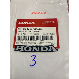 Tem ốp đuôi sau wave nhỏ xanh lục honda