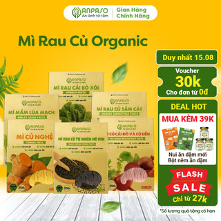 Combo 3 Vị Mì Hữu Cơ Giảm Cân Organic Rau Củ Anpaso,eat Clean, Ăn Chay, Ăn Kiêng Không Chiên Nóng 900g