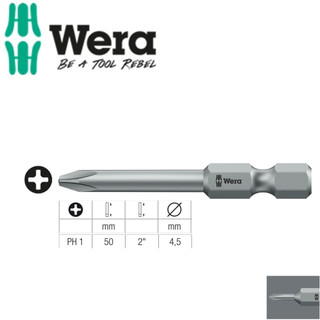 Đầu vít bits 4 cạnh PH 1 Wera 851/4 J PH 1 x 50 mm Wera 05135532001 dài 50mm