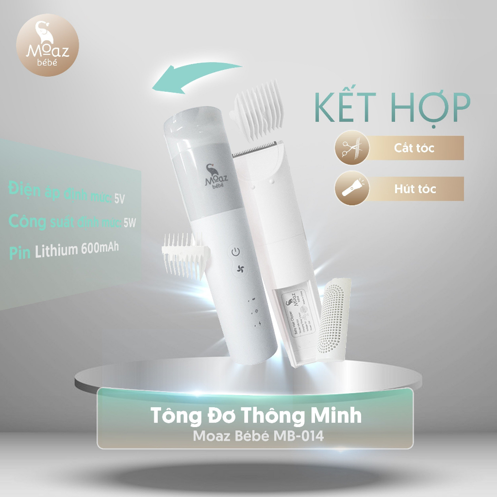 Tông đơ hút tóc thông minh Moaz BéBé MB – 014