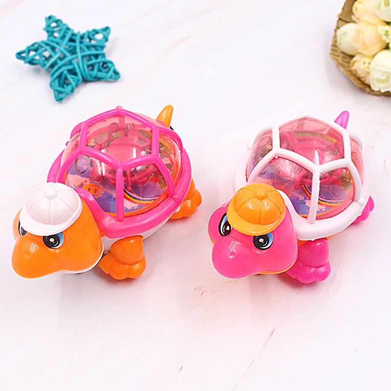 Đồ Chơi Kéo Dây Cót Hình Con Rùa Đội Mũ Đáng Yêu Có Đèn Led, Rùa Chạy Dây Cót Có Đèn Nhấp Nháy , Đồ Chơi Trẻ Em 2-5 tuổi