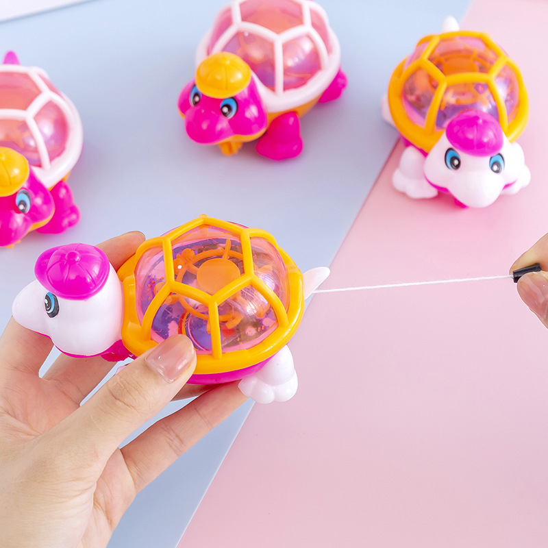 Đồ Chơi Kéo Dây Cót Hình Con Rùa Đội Mũ Đáng Yêu Có Đèn Led, Rùa Chạy Dây Cót Có Đèn Nhấp Nháy , Đồ Chơi Trẻ Em 2-5 tuổi