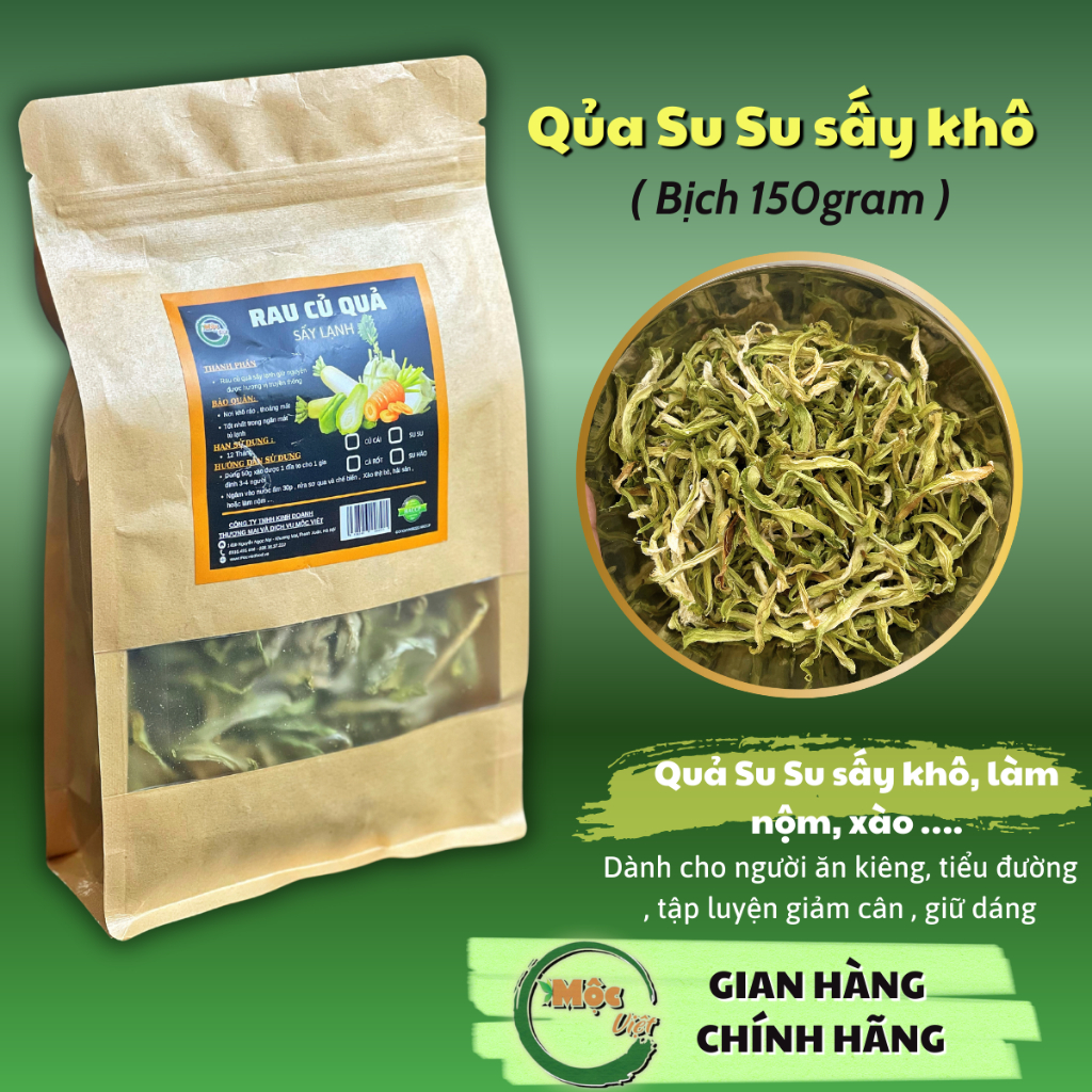 Su Su sấy khô, Rau củ sấy khô hàng Việt Nam chính hãng Mộc Việt gói 150g
