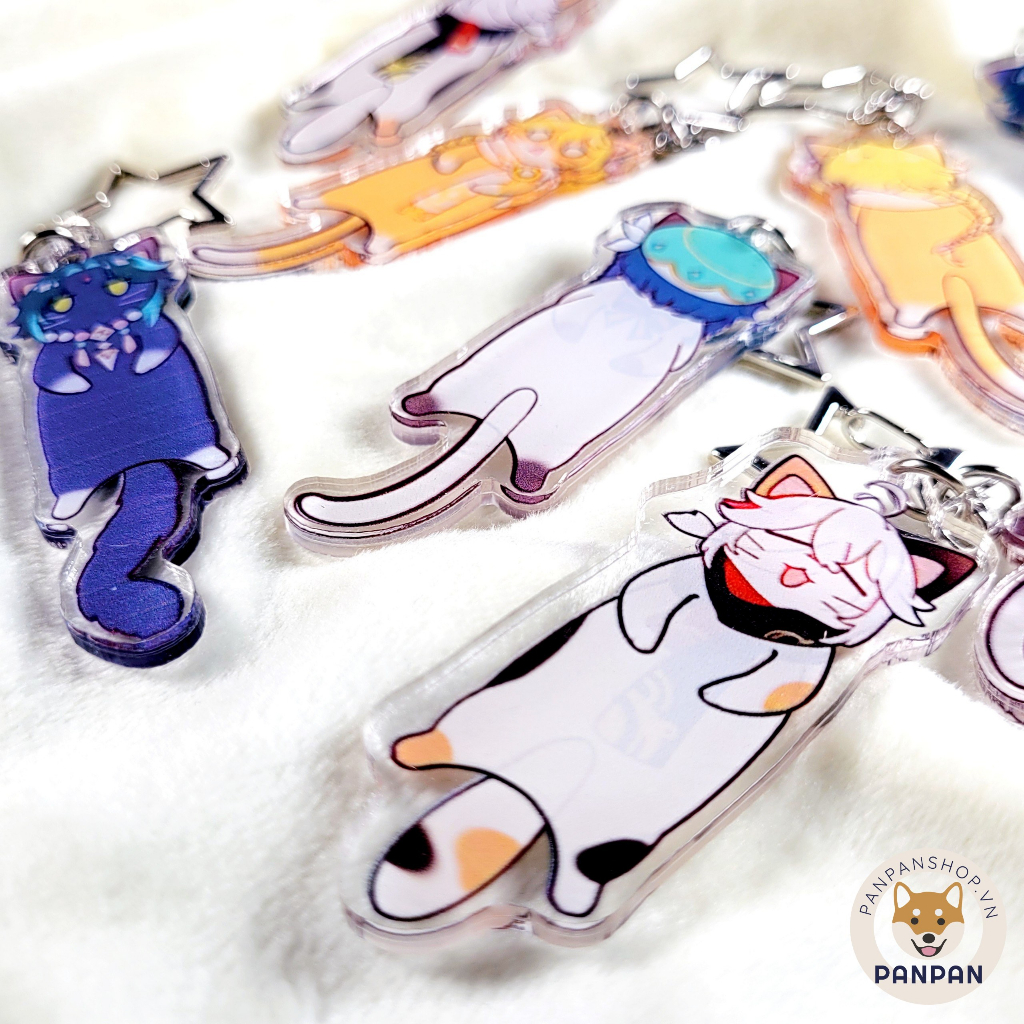 Móc khóa DELUXE Genshin Impact Mèo  Xiao, Kazuha, Venti, Aether
