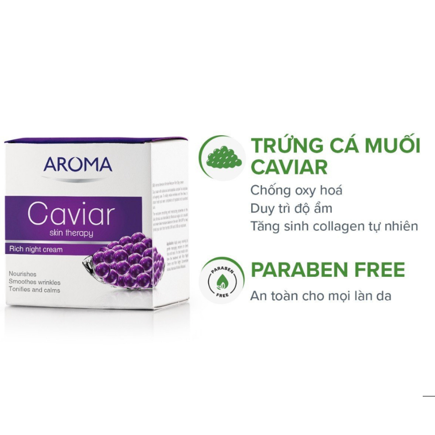 Kem Dưỡng Da AROMA Chiết Suất Trứng Cá Caviar Cho Làn Da Mịn Màng Tươi Sáng 50ml