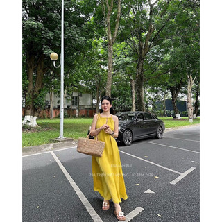 Váy Cổ Yếm Tơ Lụa Kim Anh Bùi