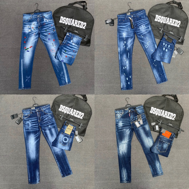 quần siêu cấp DSQ2 xanh 4 cúc - quần jean hot trend ss2023