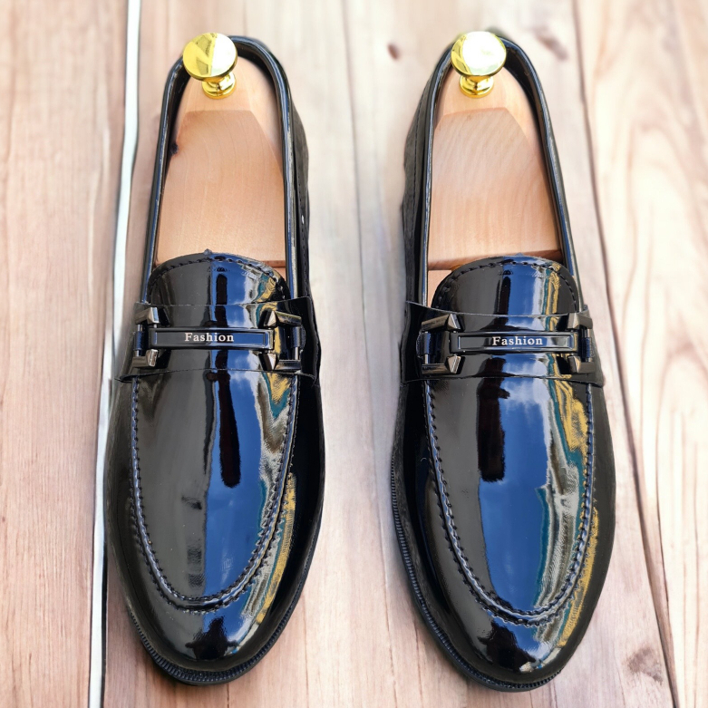 Giày tây khóa bạc fashion lịch lãm đế cao, khâu đế 39-43 (da trơn)
