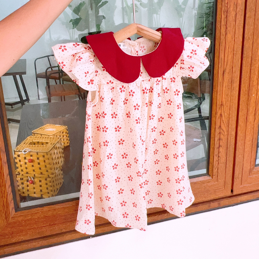 Váy bé gái HAPYKIDS chất đũi mát,váy cho bé từ 0-6 tuổi