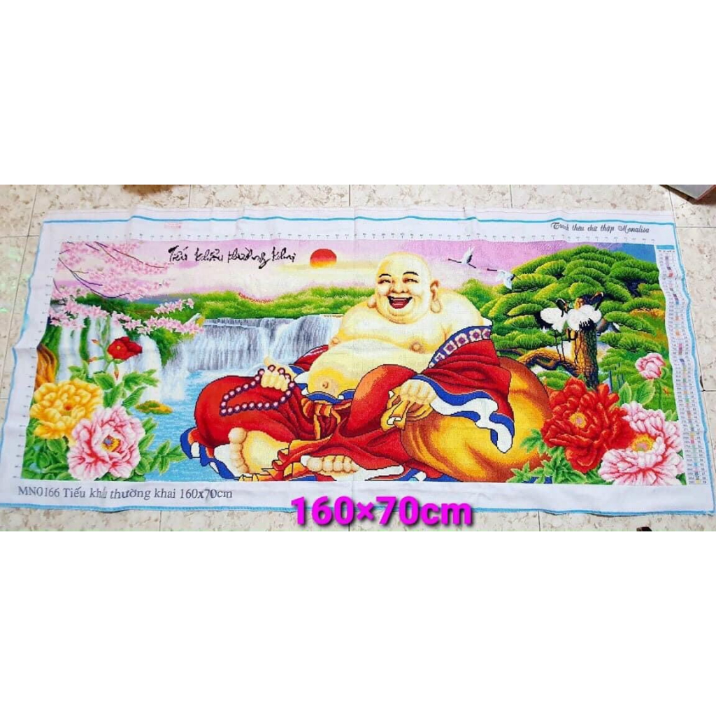 Tranh thêu chữ thập thành phẩm phật di lạc Z588-118x57cm MN0167 MN0166 LV3495 223081 88886 89016 MN0226