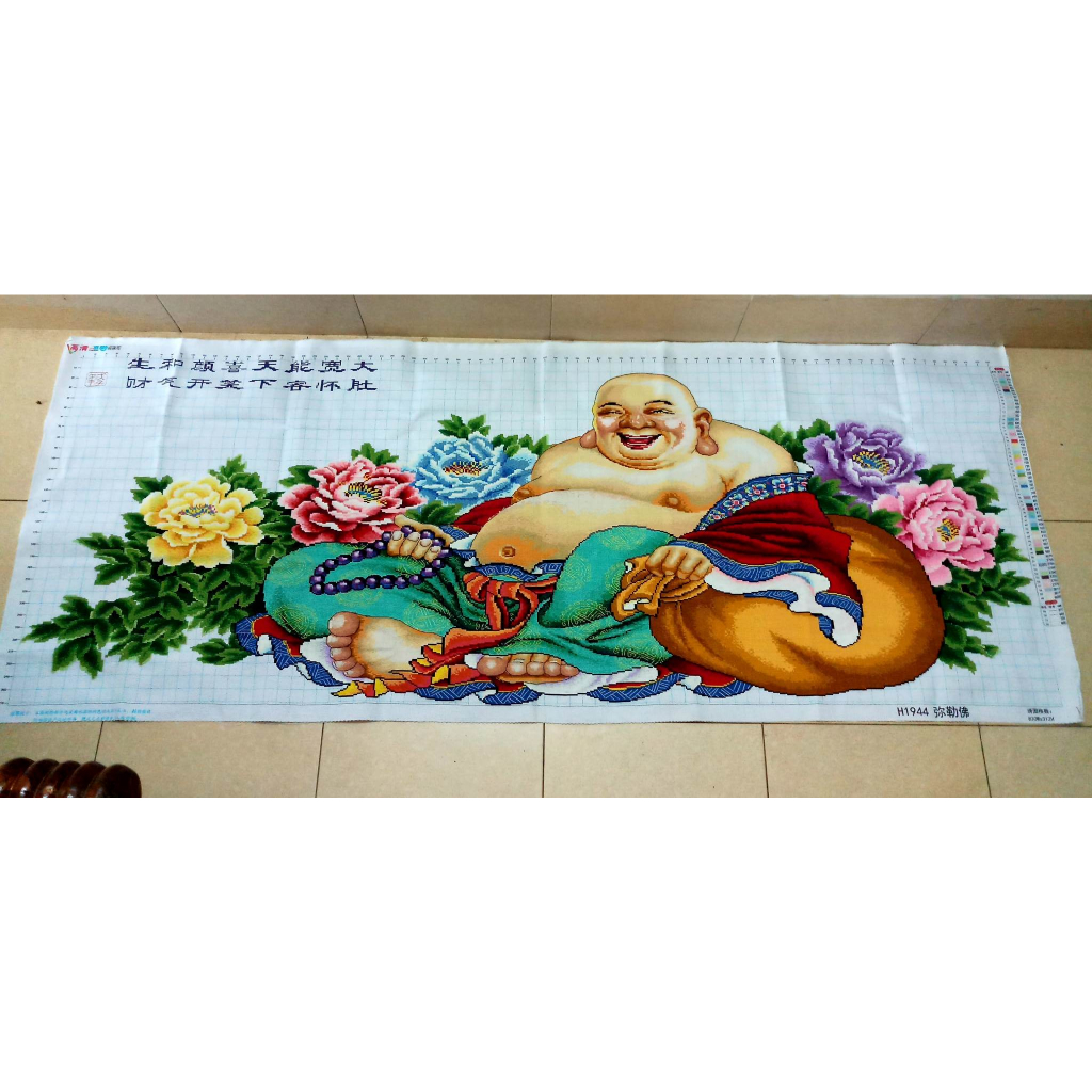 Tranh thêu chữ thập thành phẩm phật di lạc Z588-118x57cm MN0167 MN0166 LV3495 223081 88886 89016 MN0226