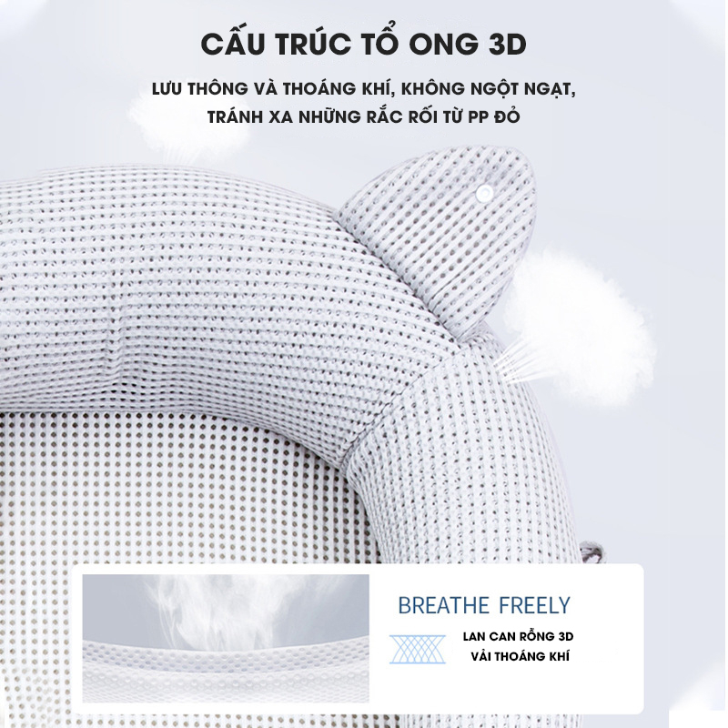 Đệm nằm chống trào ngược cao cấp cho bé Hapair, Gối chống trào ngược cho bé giúp bé ngủ ngon hơn - Bảo hành 12 tháng