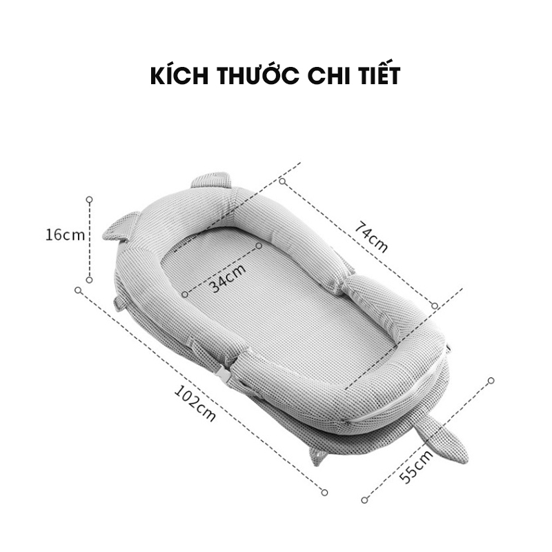 Đệm nằm chống trào ngược cao cấp cho bé Hapair, Gối chống trào ngược cho bé giúp bé ngủ ngon hơn - Bảo hành 12 tháng