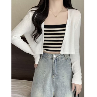 Áo khoác cardigan thun nhẹ, Áo khoác nữ nhẹ nhàng form lững phối ngoài cá tính dễ thương chất vải thun gân len