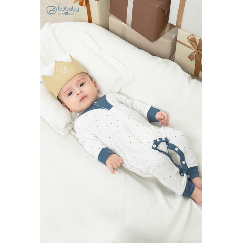 BUBABY Bộ body dài cho bé trai bé gái hãng bubaby body dài tay cài giữa Joyful - BU Siro BSR210200