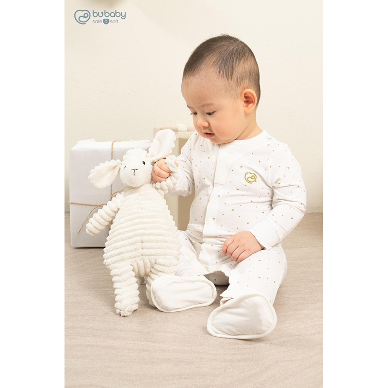 BUBABY Bộ body dài cho bé trai bé gái hãng bubaby body dài tay cài giữa Joyful - BU Siro BSR210200