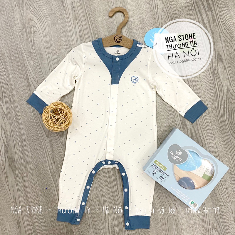BUBABY Bộ body dài cho bé trai bé gái hãng bubaby body dài tay cài giữa Joyful - BU Siro BSR210200