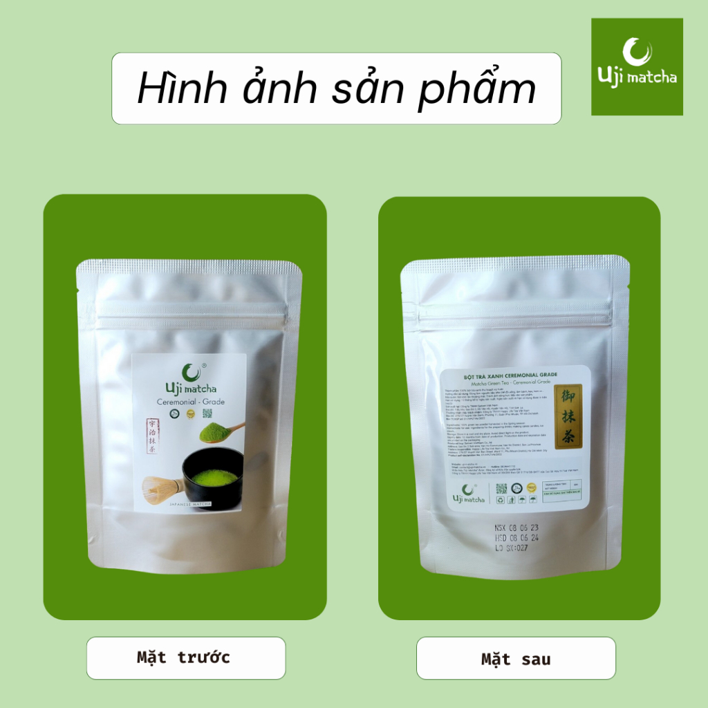 Bột trà xanh Matcha Ceremonial Grade nguyên chất gói 50g – Không đường, sữa
