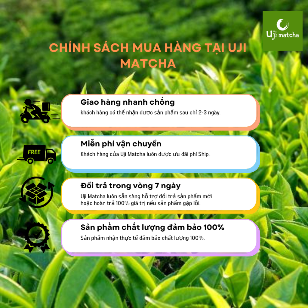 Bột trà xanh Matcha Ceremonial Grade nguyên chất gói 50g – Không đường, sữa