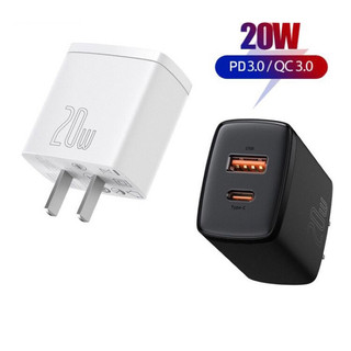 Cốc sạc nhanh baseus qc 3.0 cổng usb type c kép 20w pd 3.0 cho iphone 13,14