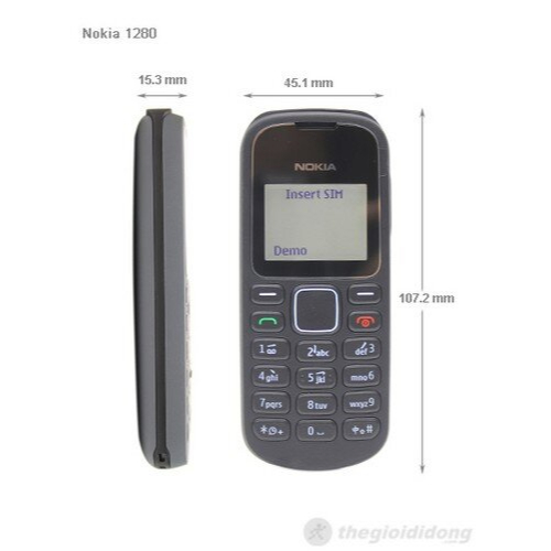 Điện thoại Nokia 1280 pin trâu sóng khoẻ loa to dễ sử dụng phù hợp cho mọi lứa tuổi bảo hành 12 tháng