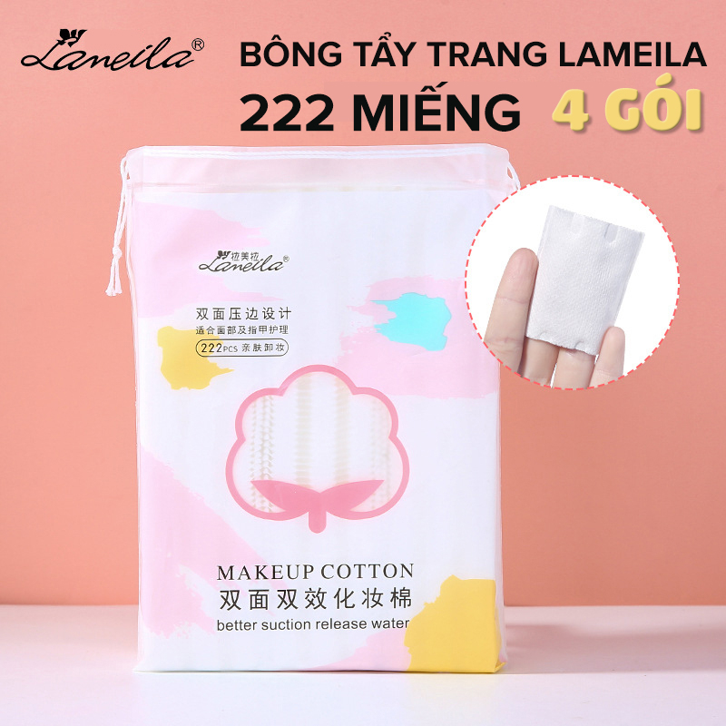 Bông tẩy trang 222 miếng Lameila