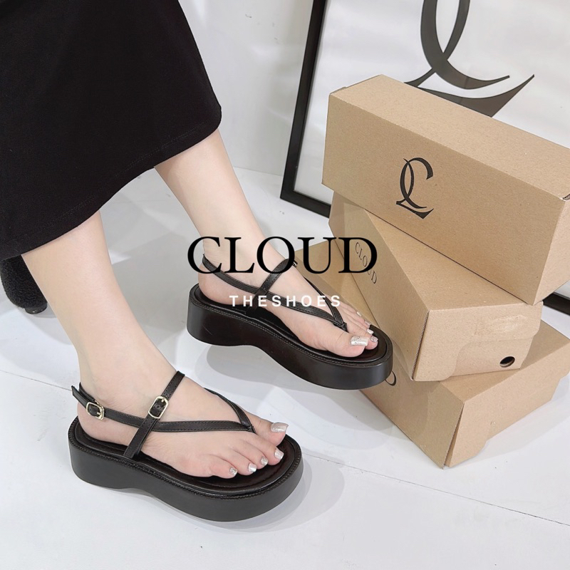 Giày sandal 4cm xỏ kẹp 2 khoá