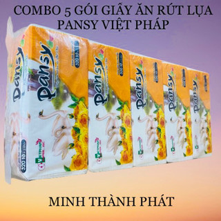Combo 5 gói giấy ăn rút lụa pansy việt pháp