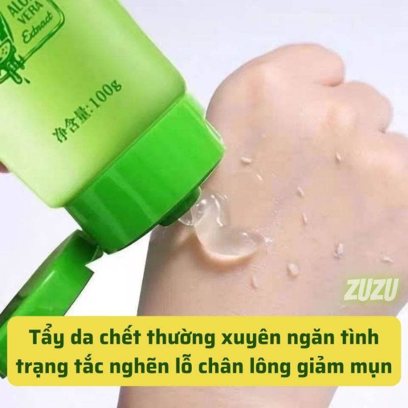 Gel Tẩy Tế Bào Chết Da Mặt GINBI Chiết Xuất Nha Đam Làm Sạch Da Bã Nhờn Bụi Bẩn 100g