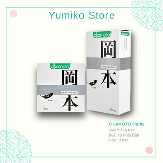Bao Cao Su Siêu Mỏng OKAMOTO SKINLESS SKIN PURITY, BCS Nhập Khẩu Nhật Bản, Hộp 10 bao