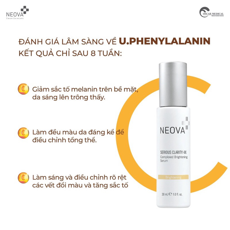 Neova Serious Clarity 4x – Serum trắng sáng da, cải thiện nám, da không đều màu