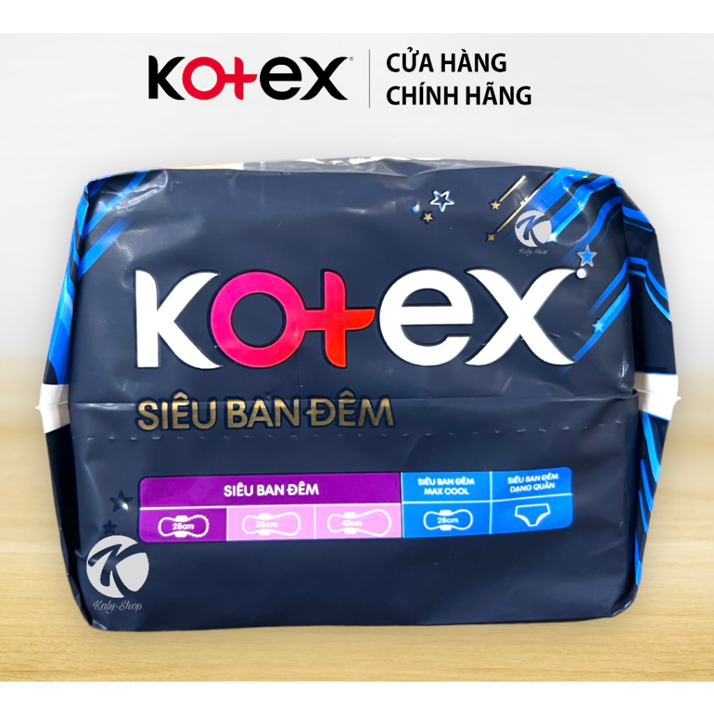 Băng Vệ Sinh Kotex Ban Đêm Mặt Lưới Siêu Mỏng Cánh 28cm