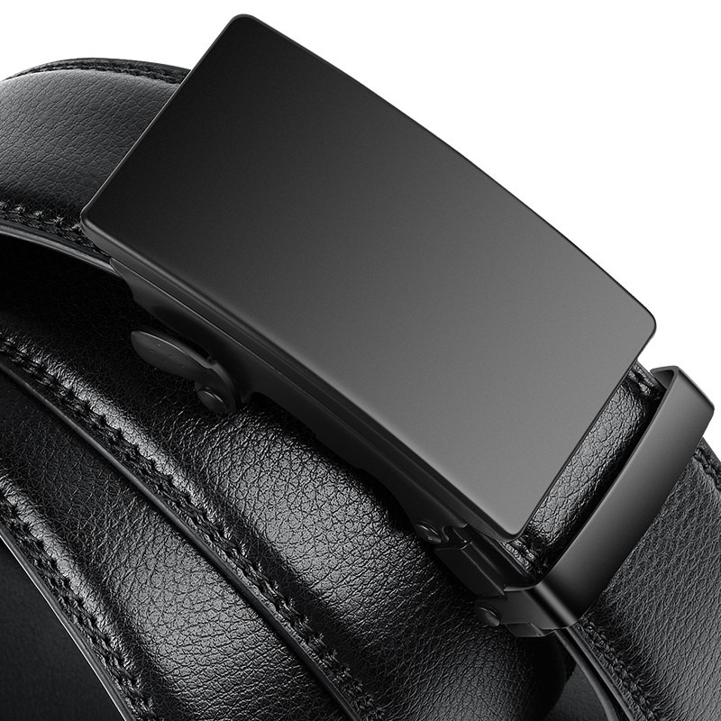 Thắt lưng nam, thắt lưng da chất đẹp, khóa tự động cao cấp, mặt đen bóng thời trang nam tính lịch lãm