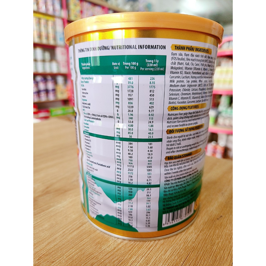 SỮA BỘT NUTRICARE FINE CHO NGƯỜI BỊ UNG THƯ 900g