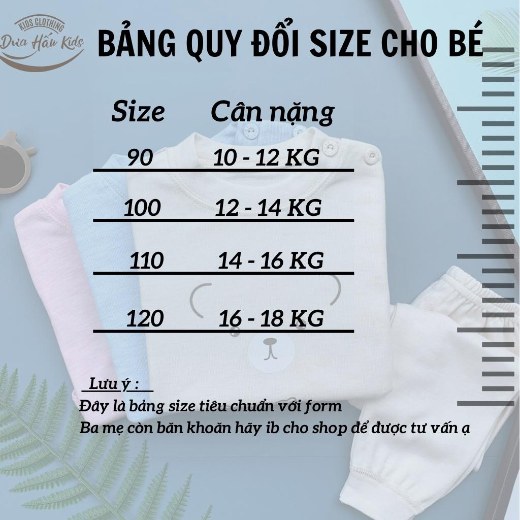 Quần áo thu đông cho bé, bộ thu đông cotton bé trai, bé gái từ 10 - 18Kg.