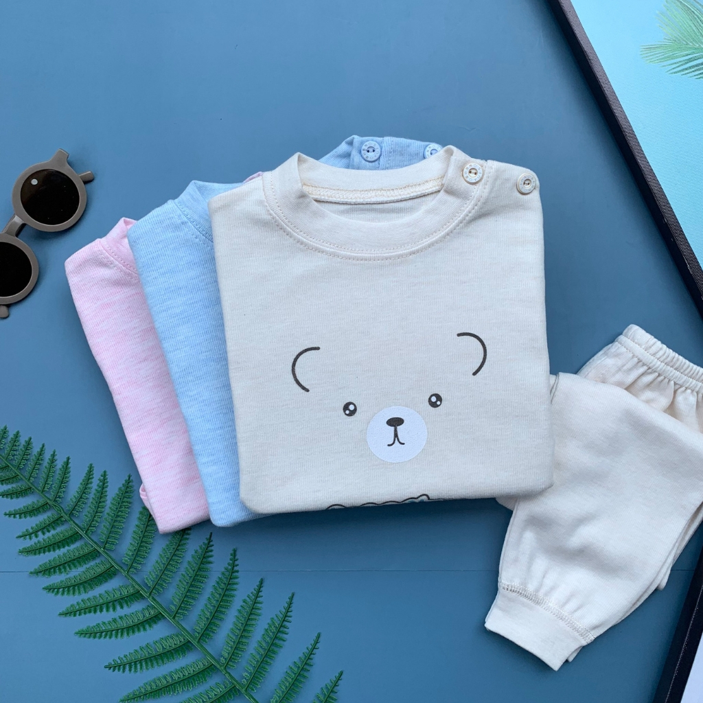 Quần áo thu đông cho bé, bộ thu đông cotton bé trai, bé gái từ 10 - 18Kg.