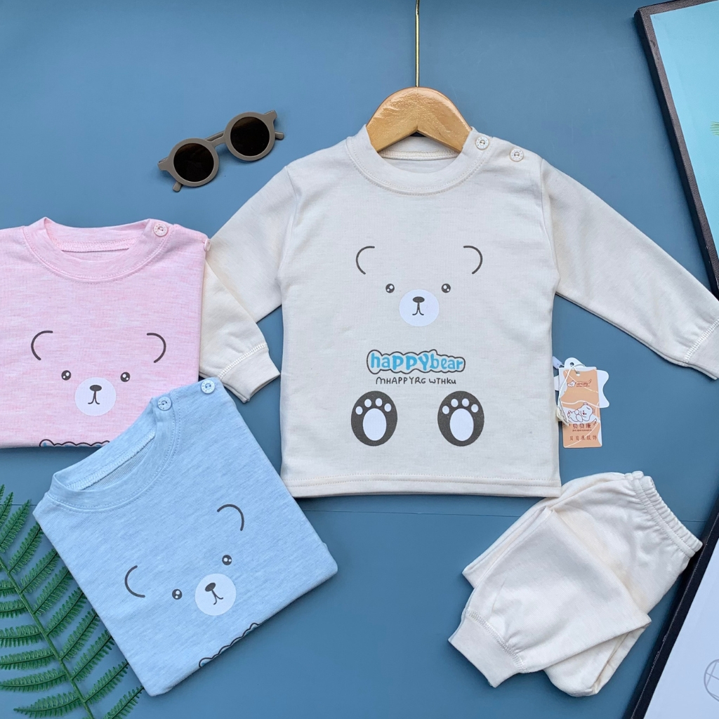Quần áo thu đông cho bé, bộ thu đông cotton bé trai, bé gái từ 10 - 18Kg.