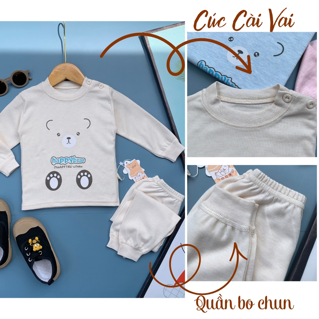 Quần áo thu đông cho bé, bộ thu đông cotton bé trai, bé gái từ 10 - 18Kg.