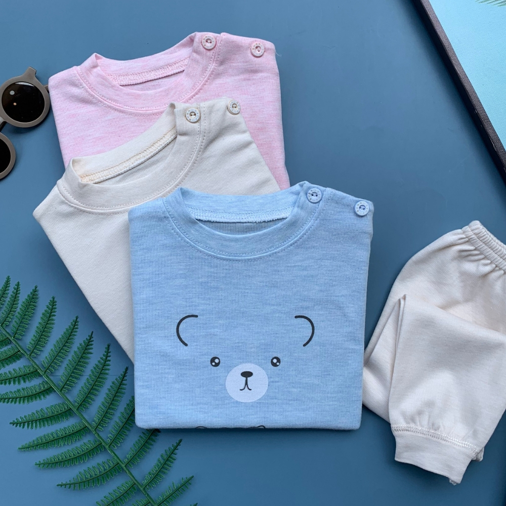 Quần áo thu đông cho bé, bộ thu đông cotton bé trai, bé gái từ 10 - 18Kg.