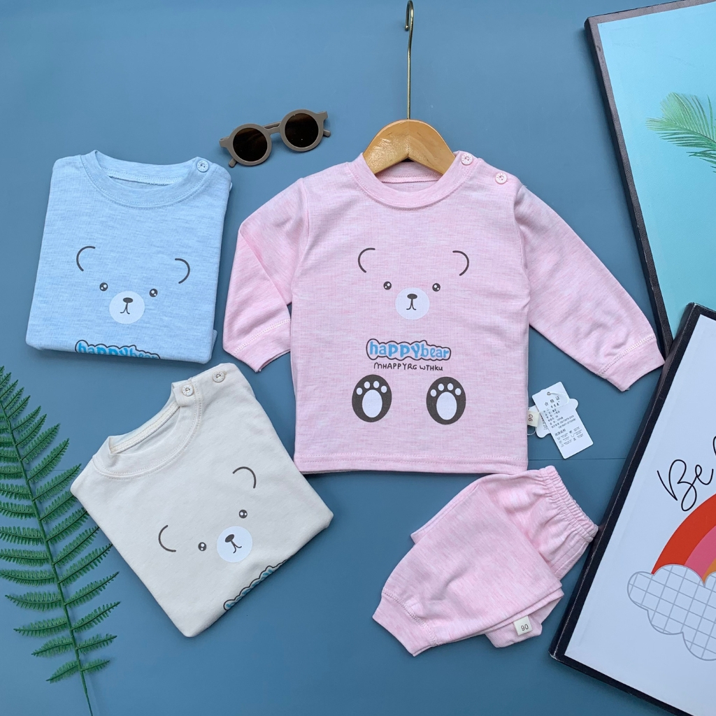 Quần áo thu đông cho bé, bộ thu đông cotton bé trai, bé gái từ 10 - 18Kg.