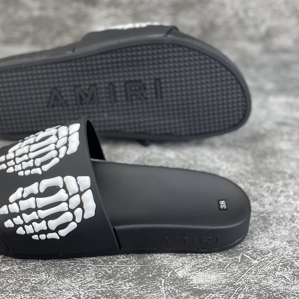 Dép quai ngang nam, Dép nam Amiri hình xương 3D cao su non đi êm chân   Mẫu mới 2023