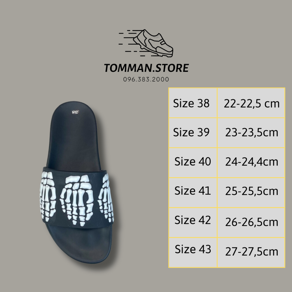 Dép quai ngang nam, Dép nam Amiri hình xương 3D cao su non đi êm chân   Mẫu mới 2023