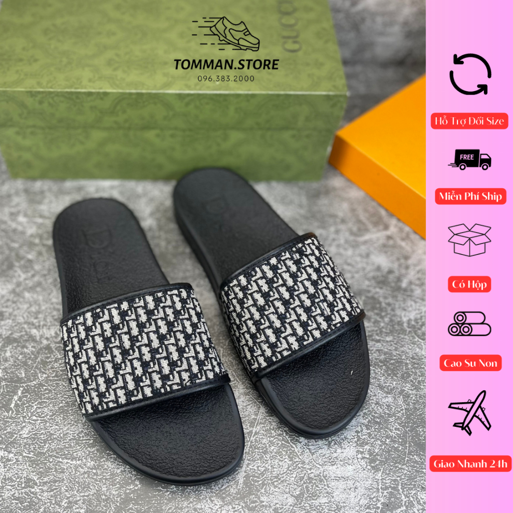 Dép lê quai ngang nam, Dép dior CD hàng hot trend 2023 mẫu mới nhất